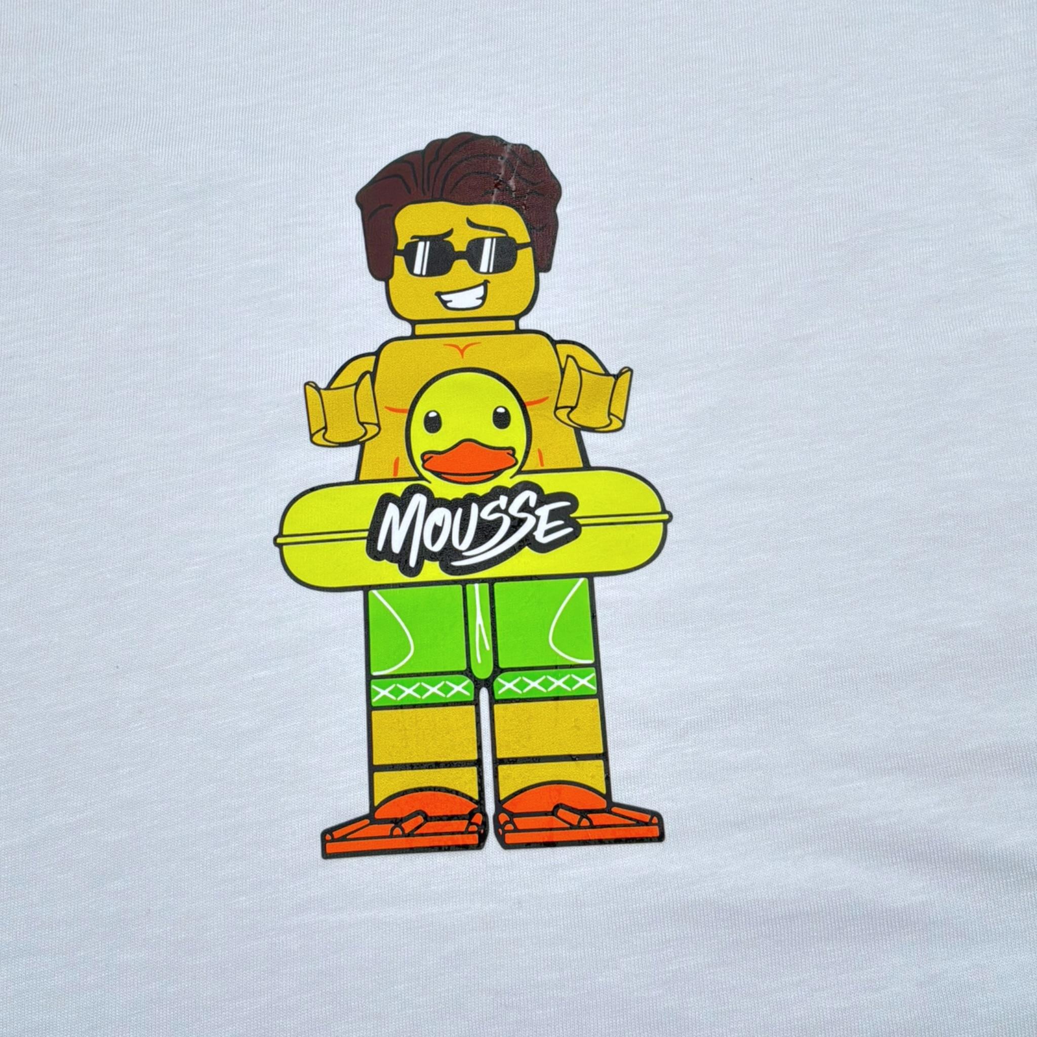 Mousse T-Shirt Girocollo Tinta Unita con Stampa per Bambino DINOBEACHX BIANCO MOUSSE 