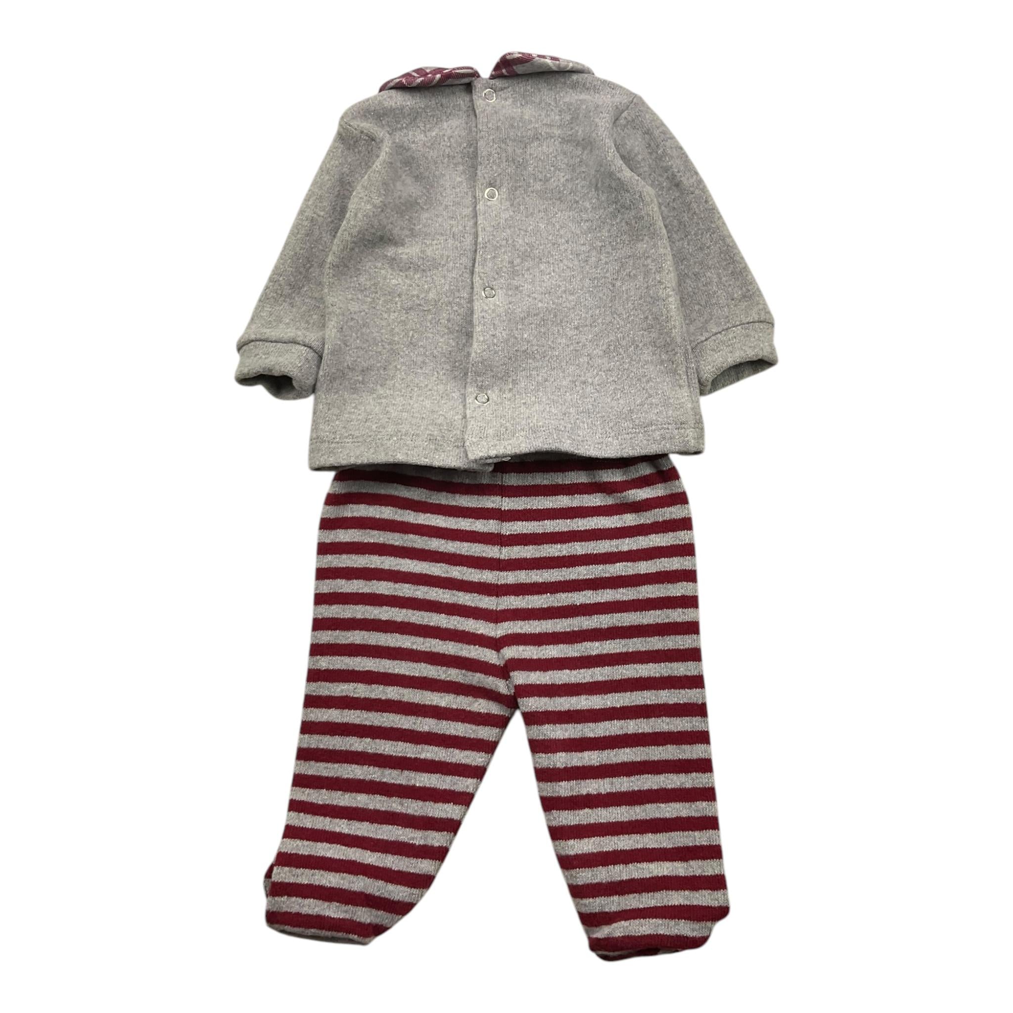 LE BEBE' completo 2pz maglia-ghettina bicolore con fantasia Grigio per Neonata LBG6124 GRIGIO LE BEBE' 