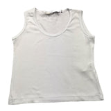 I'M Brian Solid Color Crew Neck Tank Top White For Baby