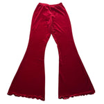LA STUPENDERIA pantalone tinta unita modello zampa in velluto Rosso per Bambina TJPN46 ROSSO LA STUPENDERIA 