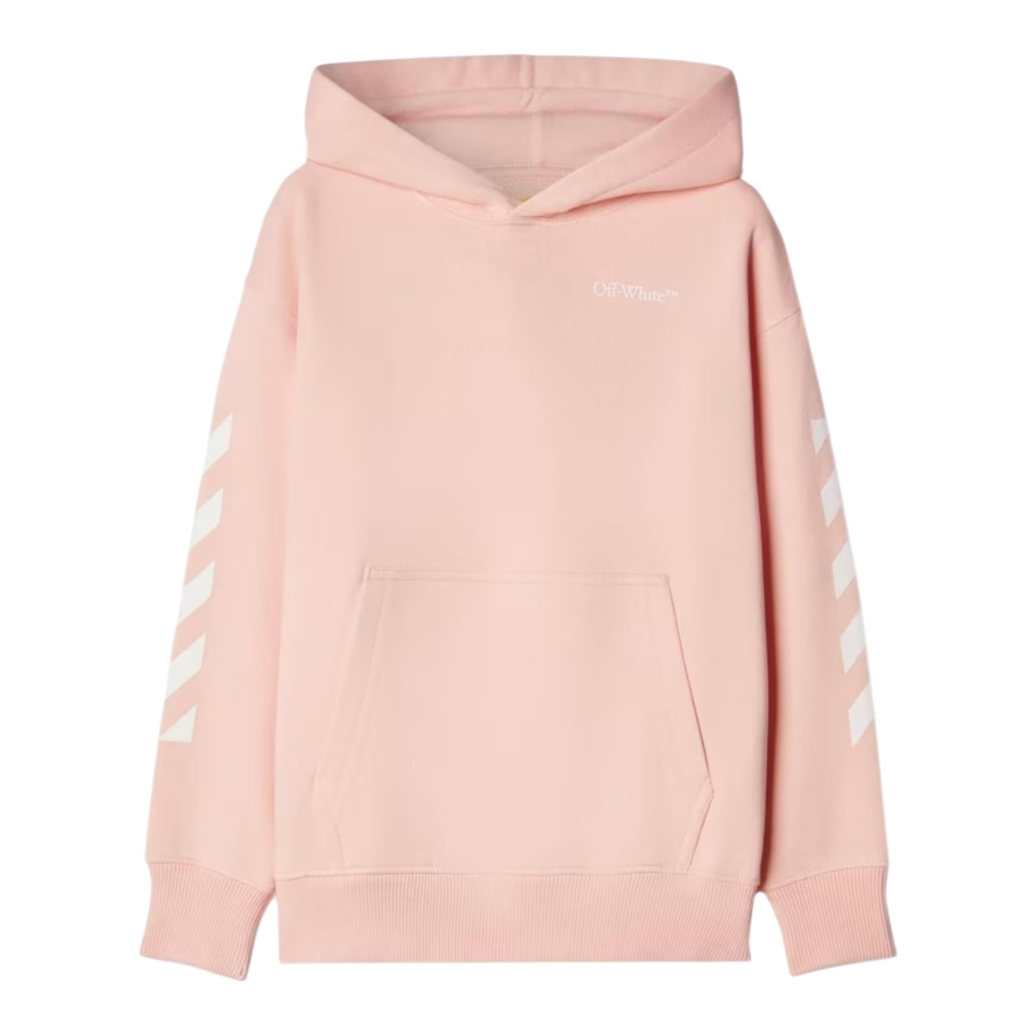 OFF-WHITE felpa chiusa con cappuccio tinta unita Rosa per Bambina OGBB002 ROSA OFF-WHITE 