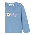 NAME IT maglia girocollo tinta unita con ricami Azzurro per Neonata 13231269 AZZURRO NAME IT 