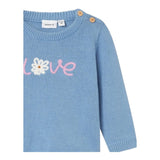 NAME IT maglia girocollo tinta unita con ricami Azzurro per Neonata 13231269 AZZURRO NAME IT 