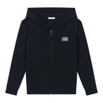 DOLCE & GABBANA maglia tinta unita con zip e cappuccio Blu per Bambino L4KW21 BLU DOLCE & GABBANA 