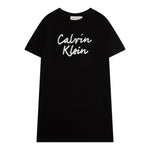 Calvin Klein Abito Mezza Manica Tinta Unita con Logo per Bambina IG0IG02912 NERO CALVIN KLEIN 