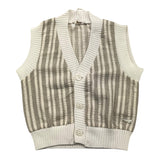 Le Bebe' Solid Color Vest with Beige Striped Pattern for Newborns