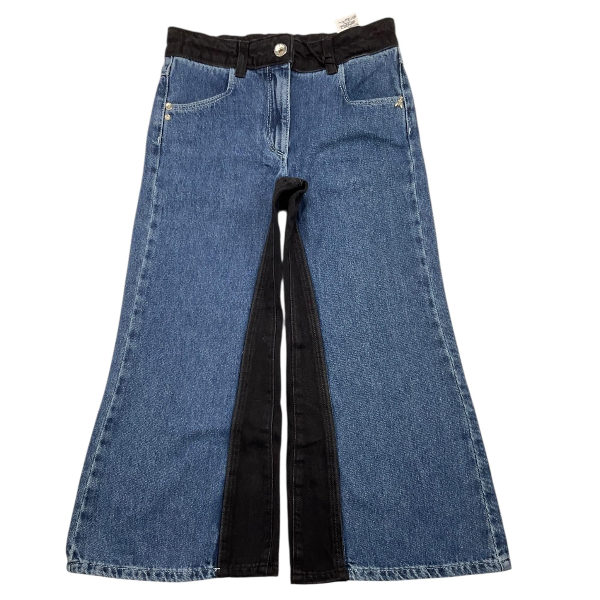 PATRIZIA PEPE jeans tinta unita modello palazzo con profili in contrasto Blu per Bambina 7P0320X BLU PATRIZIA PEPE 