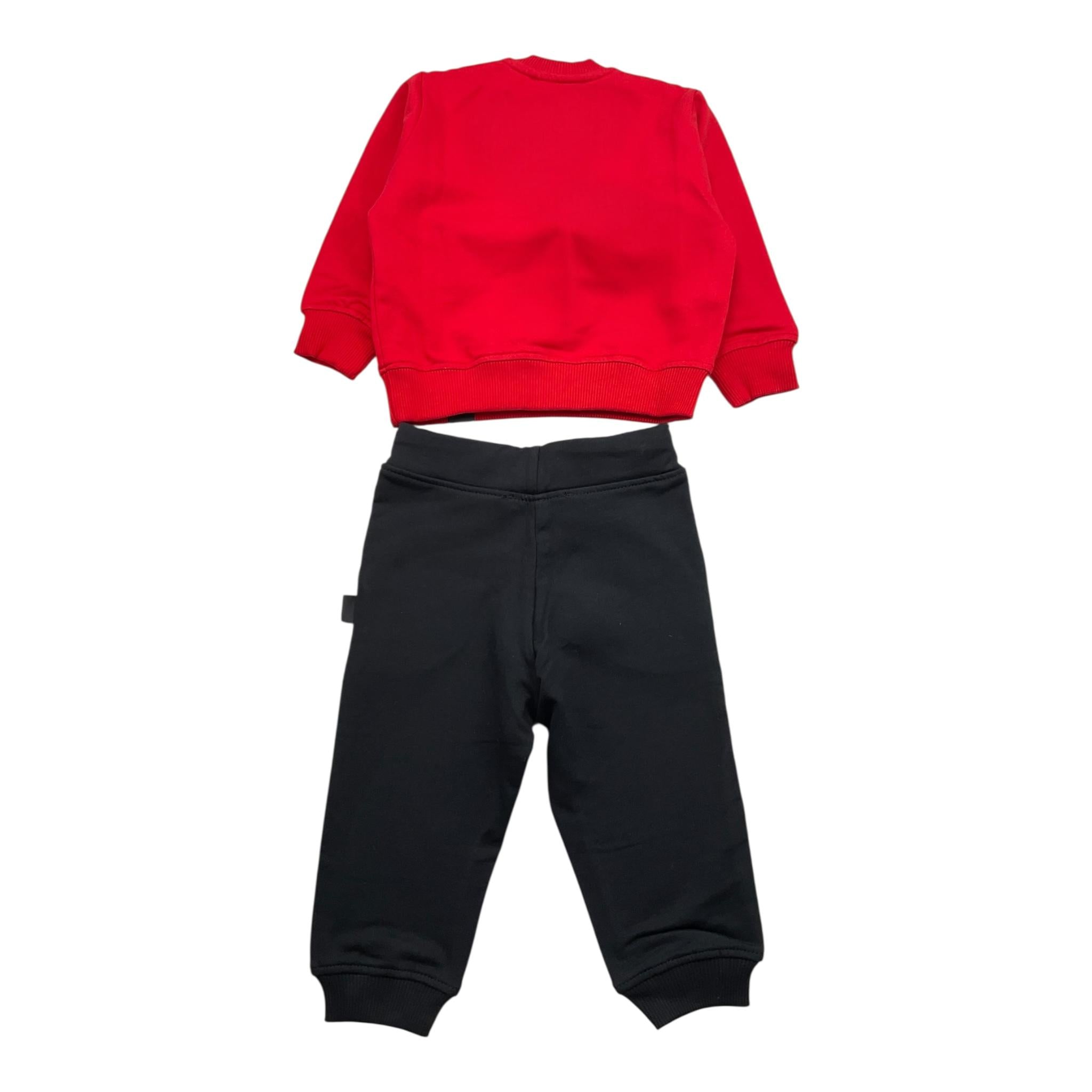 ZU+ELEMENTS completo 2pz felpa-pantalone bicolore Nero/rosso per Bambino ZU292J NERO/ROSSO ZU+ELEMENTS 
