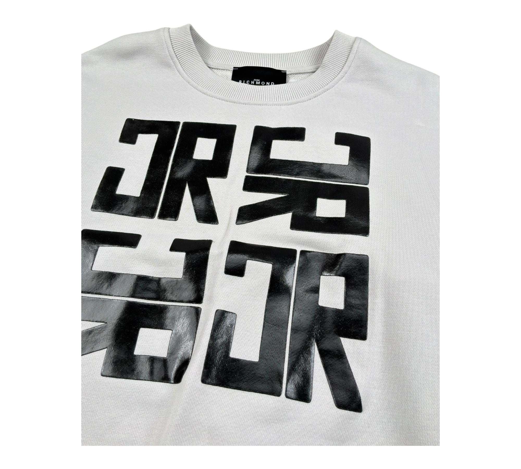 John Richmond Felpa Chiusa Girocollo Tinta Unita con Stampa per Bambino RBP26002FE GRIGIO JOHN RICHMOND 