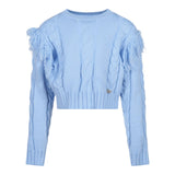 FUN & FUN maglia girocollo tinta unita cn frange Azzurro per Bambina FCJSW00049X AZZURRO FUN & FUN 