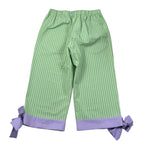 Ilfarobimbi Pantalone Tinta Unita con Applicazione Fiocco per Bambina IFB50446 VERDE ILFAROBIMBI 