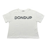 Dondup T-Shirt Girocollo Tinta Unita con Stampa per Bambina DFTS023X BIANCO DONDUP 
