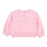 Chiara Ferragni Solid Color Crewneck Sweatshirt With Pink Print For Baby Girl