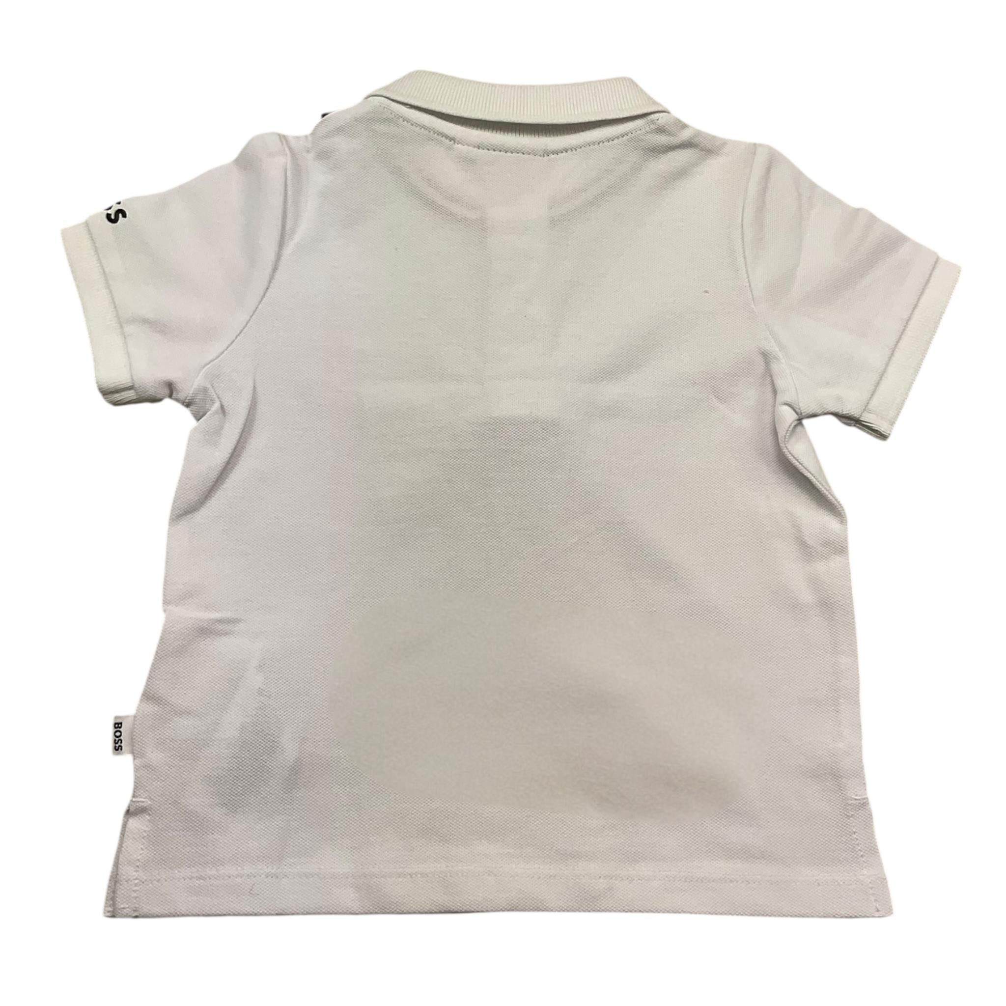 Boss Polo Mezza Manica Tinta Unita per Neonato J52100 BIANCO BOSS 