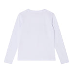 Patrizia Pepe Shirt Girocollo Tinta Unita con Brillantini per Bambina 7M0828 BIANCO PATRIZIA PEPE 