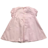 La Stupenderia Solid Color Sleeveless Dress With Contrasting Trim Pink For Baby Girl