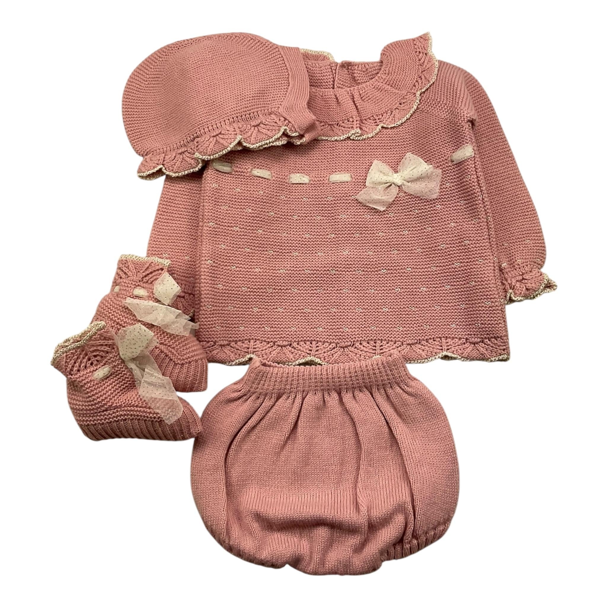 MAC ILUSIO'N completo 4 pezzi maglia-culotte-babbucce-cappello Rosa per Neonata 9439 ROSA MAC ILUSIO'N 