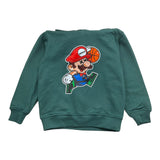 MOUSSE felpa tinta unita girocollo con stampa Verde per Bambino HKFH368G VERDE MOUSSE 