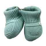 Little Bear Two-Tone Aqua Green Baby Booties