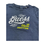 Guess Shirt Girocollo Tinta Unita con Logo per Neonato N5RI17K8HM4X PETROLIO GUESS 
