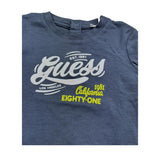 Guess Shirt Girocollo Tinta Unita con Logo per Neonato N5RI17K8HM4X PETROLIO GUESS 
