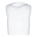 Fun &amp; Fun Top Sleeveless Plain with White Appliques for Girls