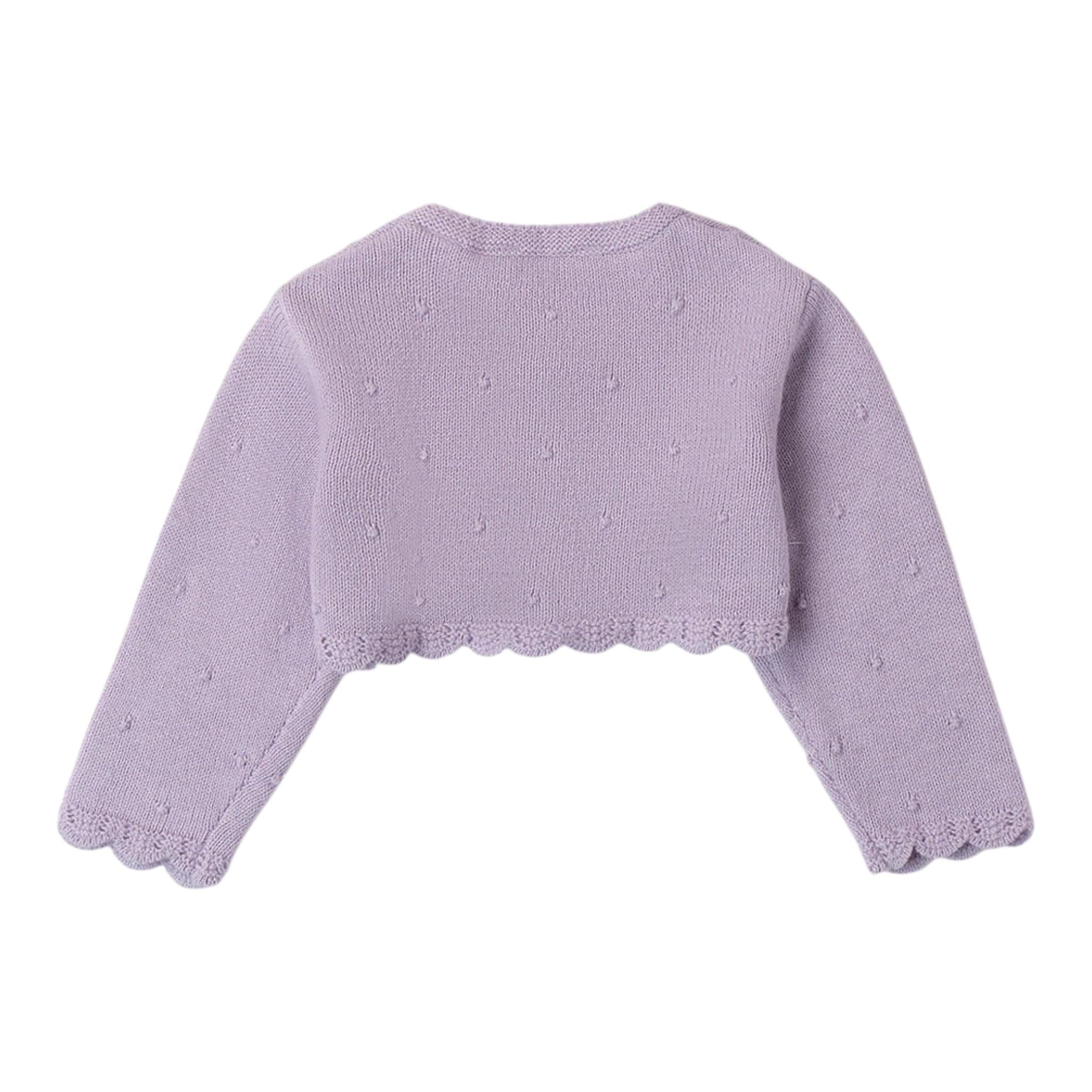 MINI BANDA coprispalle tinta unita con bottoni fiore Lilla per Neonata 3A743 LILLA MINI BANDA 