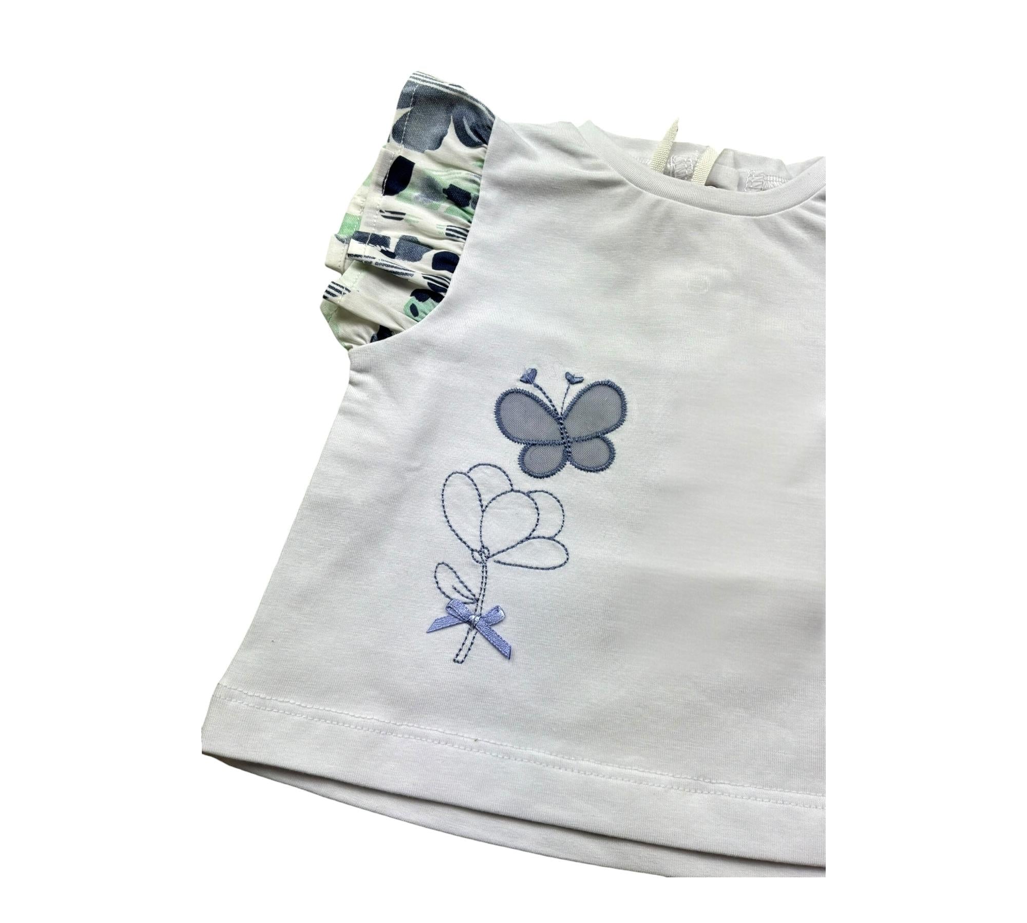 Minibanda T-Shirt Girocollo Tinta Unita con Stampa per Neonata 3B78 BIANCO MINIBANDA 