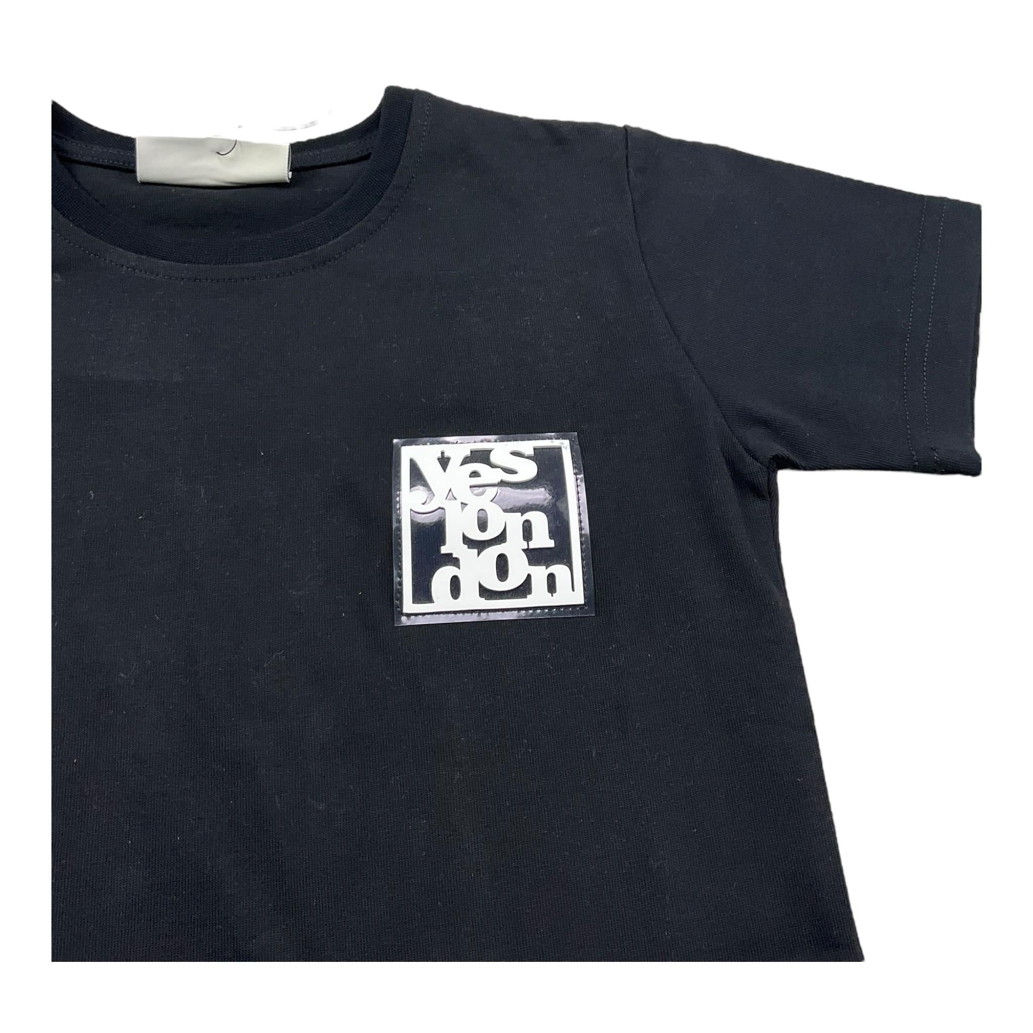 Yes London T-Shirt Girocollo Tinta Unita per Bambino JR2120 NERO YES LONDON 