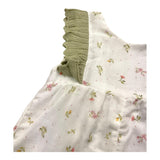 Wedoble Baby Girl Solid Color Floral Print Sleeveless Romper White