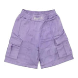 Disclaimer Bermuda Solid Color Cargo Style With Elastic Waist Lilac For Girls