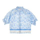 Philosophy Camicia Mezza Manica Tinta Unita con Fantasia Fiori per Bambina I1E304 BIANCO PHILOSOPHY 