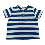 Zhoe & Tobiah T-Shirt Fantasia A Righe Bicolore per Neonato JCS7M BIANCO/BLU ZHOE & TOBIAH 