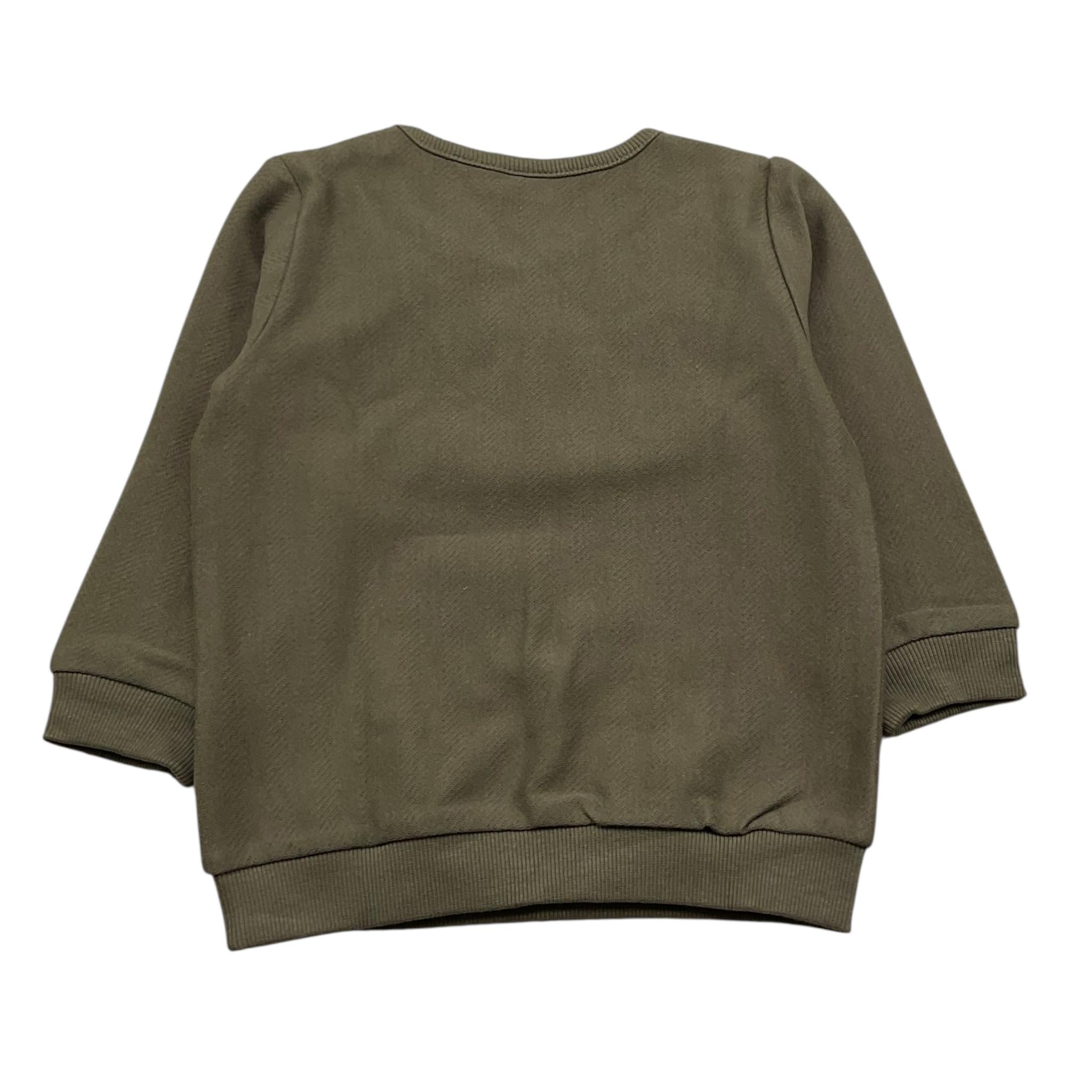 NAME.IT felpa chiusa girocollo tinta unita con stampa  Verde per Neonato 13233468 VERDE NAME.IT 