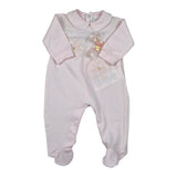 Le Bebe' Tutina tinta unita con Stampa Rosa per Neonata LBG5157 ROSA LE BEBE' 