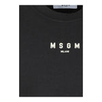 MSGM felpa chiusa girocollo tinta unita con logo Nero per Bambino F4MSJUSW174 NERO MSGM 