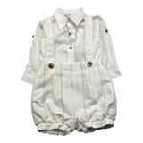 Light Colors 3 Piece Set Shirt-Romper-Bow Tie Cream For Newborn