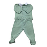 Isabel & Martinez Completo 2 Pezzi Shirt-Ghettina Tinta Unita per Neonato IM25N472 VERDE ISABEL & MARTINEZ 