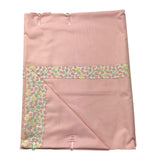 Baby Vip Solid Color Blanket With Pink Flower Print For Newborn Baby Girl