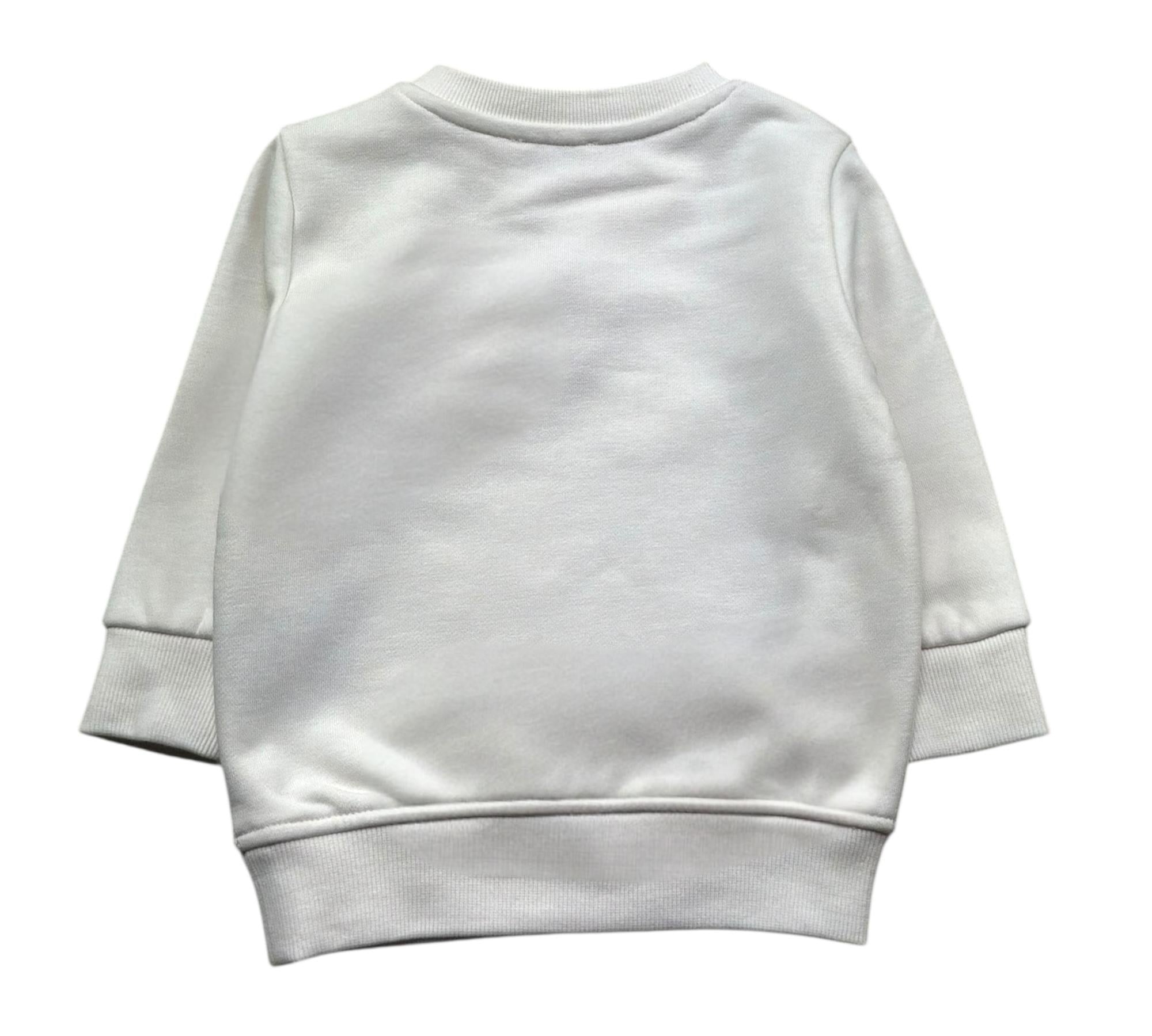 Trussardi Felpa Chiusa Girocollo Tinta Unita con Stampe per Neonato TIP26084FE BIANCO TRUSSARDI 