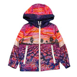 Freedomday Multicolor Hooded Fantasy Print Jacket For Girls