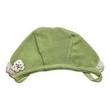 Marlu' Plain Hat With Green Embroidery For Newborn