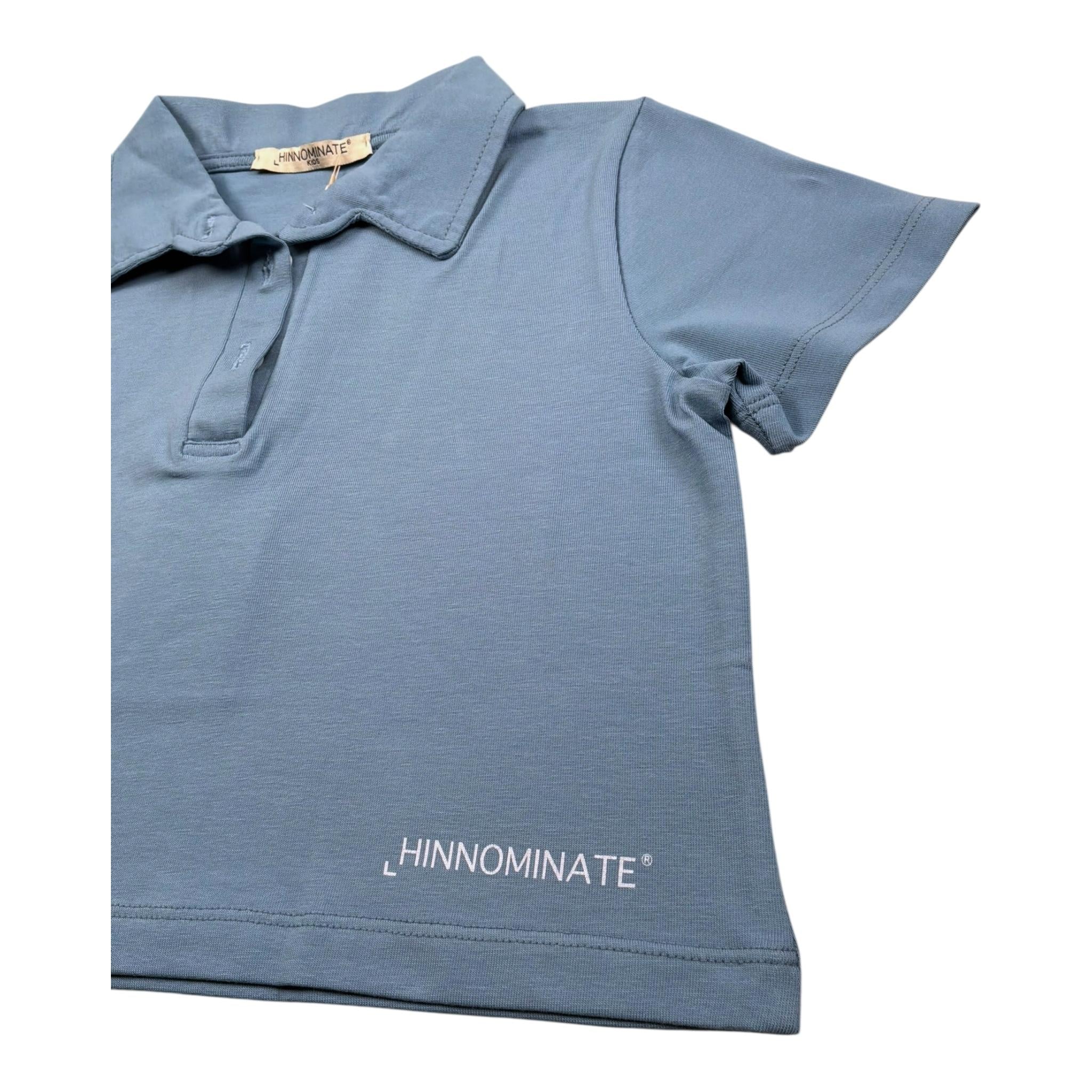 Hinnominate Polo Mezza Manica Tinta Unita con Logo per Bambina 3646MPY00173 AZZURRO POLVERE HINNOMINATE 