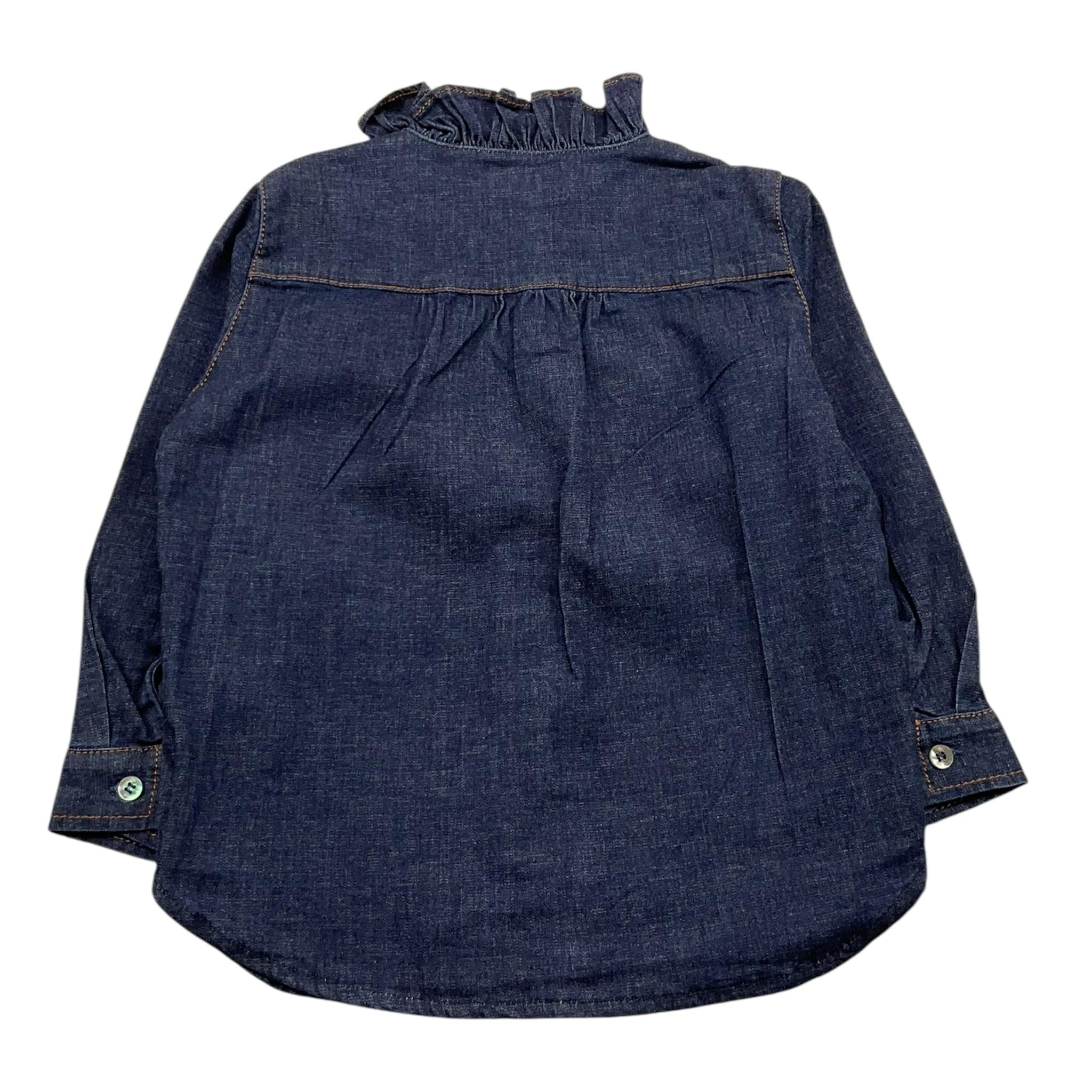 ZHOE & TOBIAH camicia in denim manica lunga tinta unita Blu per Neonata DDL2 BLU ZHOE & TOBIAH 