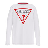 Guess Shirt Girocollo Tinta Unita con Logo per Bambino L84I29K8HM0 BIANCO GUESS 
