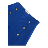 Gaelle Short Solid Color with Contrast Buttons Blue for Girls