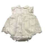 Barcellino Romper Half Sleeve Solid Color With White Embroidery For Newborn