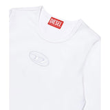 Diesel Shirt Girocollo Tinta Unita con Logo per Bambina J02038 BIANCO DIESEL 