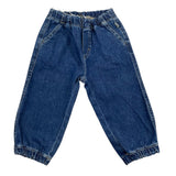 The Owl Jeans Solid Color With Elastic Waist Blue For Newborn