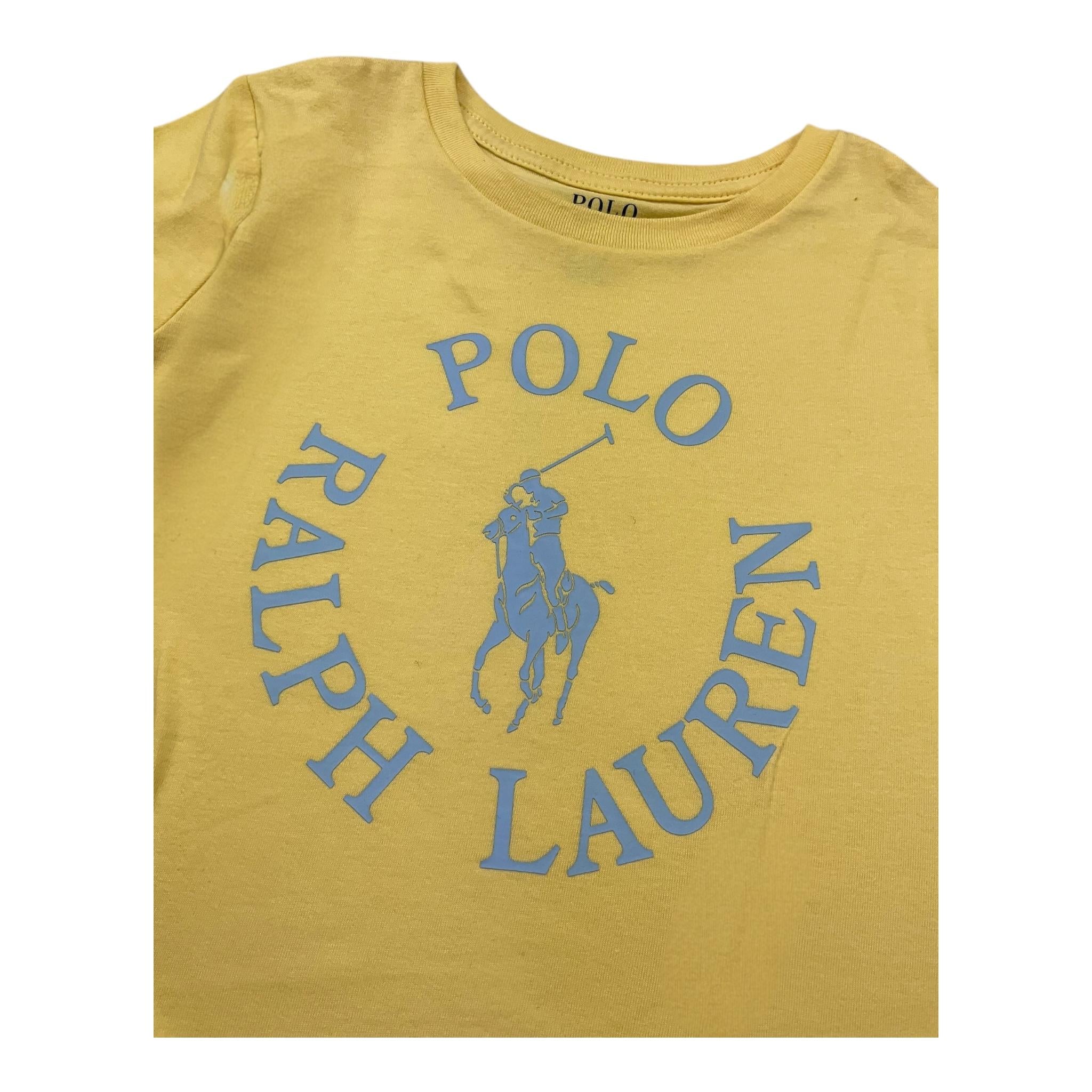 Ralph Lauren T-Shirt Girocollo Tinta Unita con Stampa per Bambino 313903863003 GIALLO RALPH LAUREN 